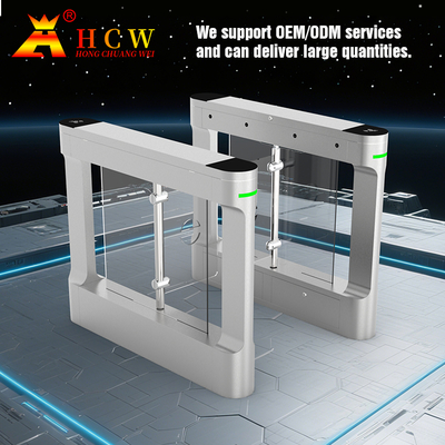 Pedestrian Passage Swing Gates for Supermarket Entrances and Exits - 304 Stainless Steel Material, Communication Interfaces: RS485/232
