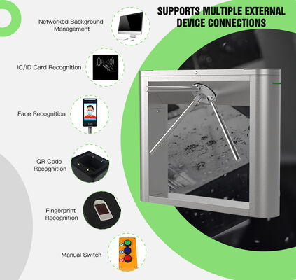 HCW Durable Barrier Turnstile Gate with 550mm Passage Width 100W Rated Power and 20~30 People/Minute Traffic Speed for Access Control