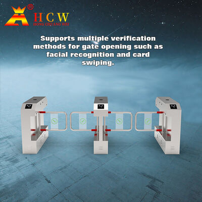 Intelligent Swing Barrier Turnstile with 40 Persons/Min Capacity Triple Anti Pinch Protection and Intelligent Recognition