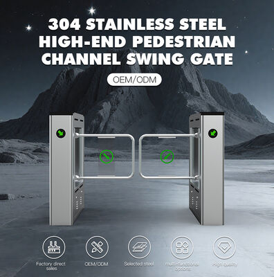 AC220V Power Supply Swing Barrier Turnstile with IP46 Protection and 30-40 People/Minute Capacity