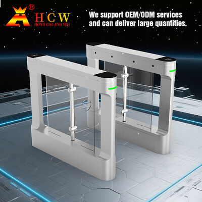 HCW Waterproof IP42 Swing Barrier Turnstile with 10mm Plexiglass and 30-40 People/Minute Throughput for Secure Access Control