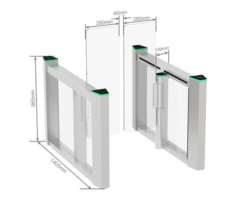 HCW Automatic Turnstile Gate with DC Brushless Motor 10mm Plexiglass Door Wings and 3-Million-Cycle Durability