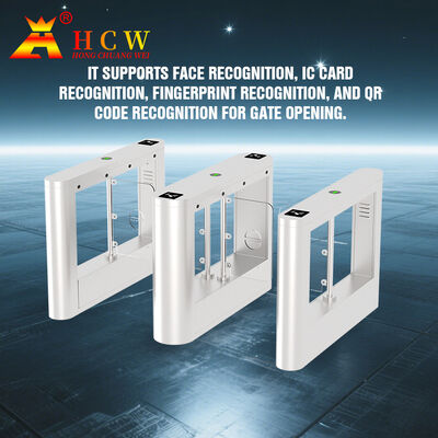 HCW Durable Barrier Turnstile Gate with 910mm Channel Width and 4-Pair Infrared Anti-Tailgating ISO 9001/CE Certified Swing Gate Turnstile